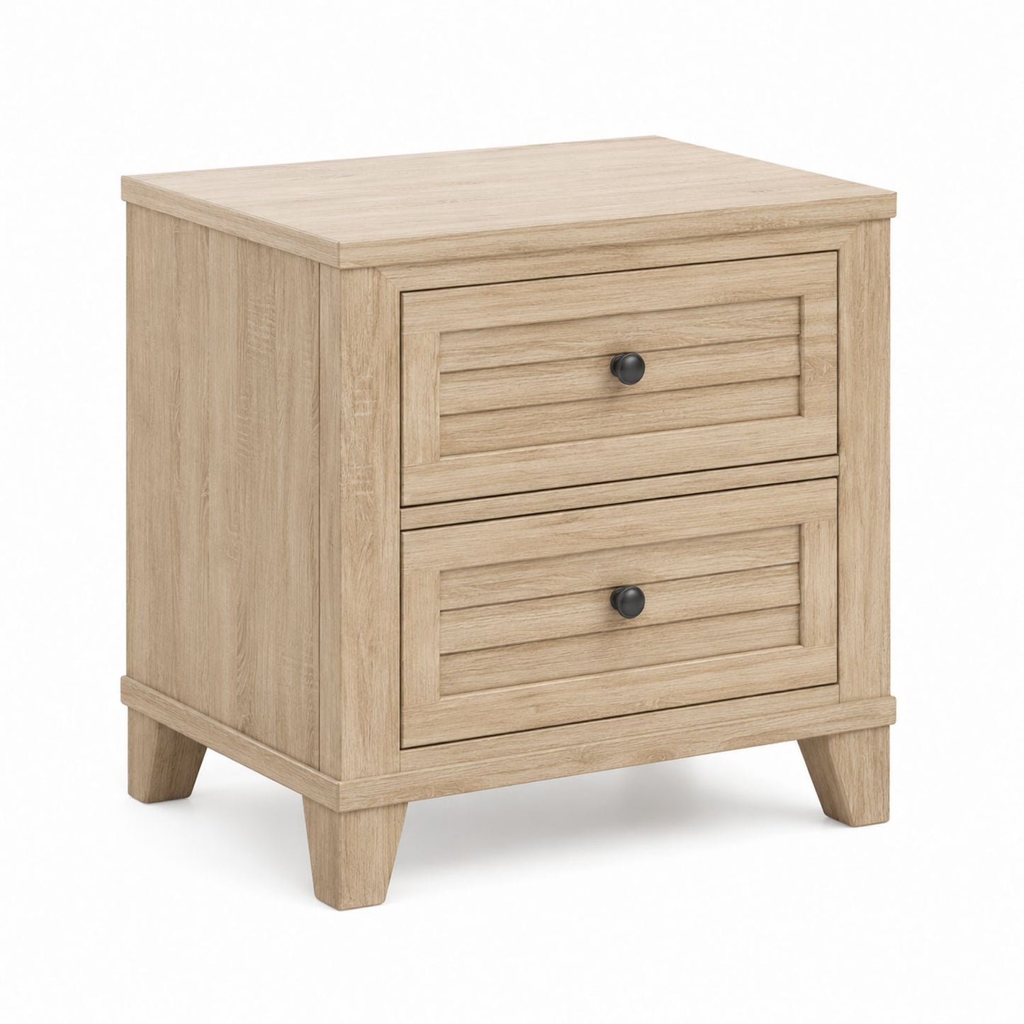 Wooden Nightstand with Two Drawers 60cm x 40cm x 55cm