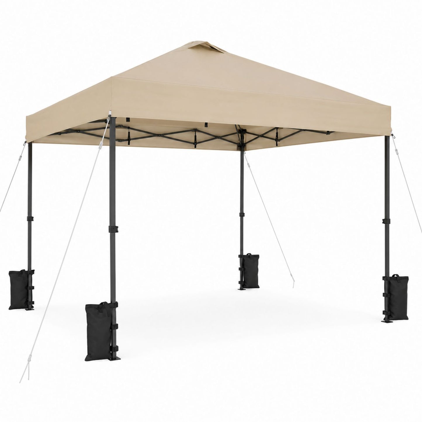 Beige Steel Frame Pop-Up Canopy Tent 3x3m