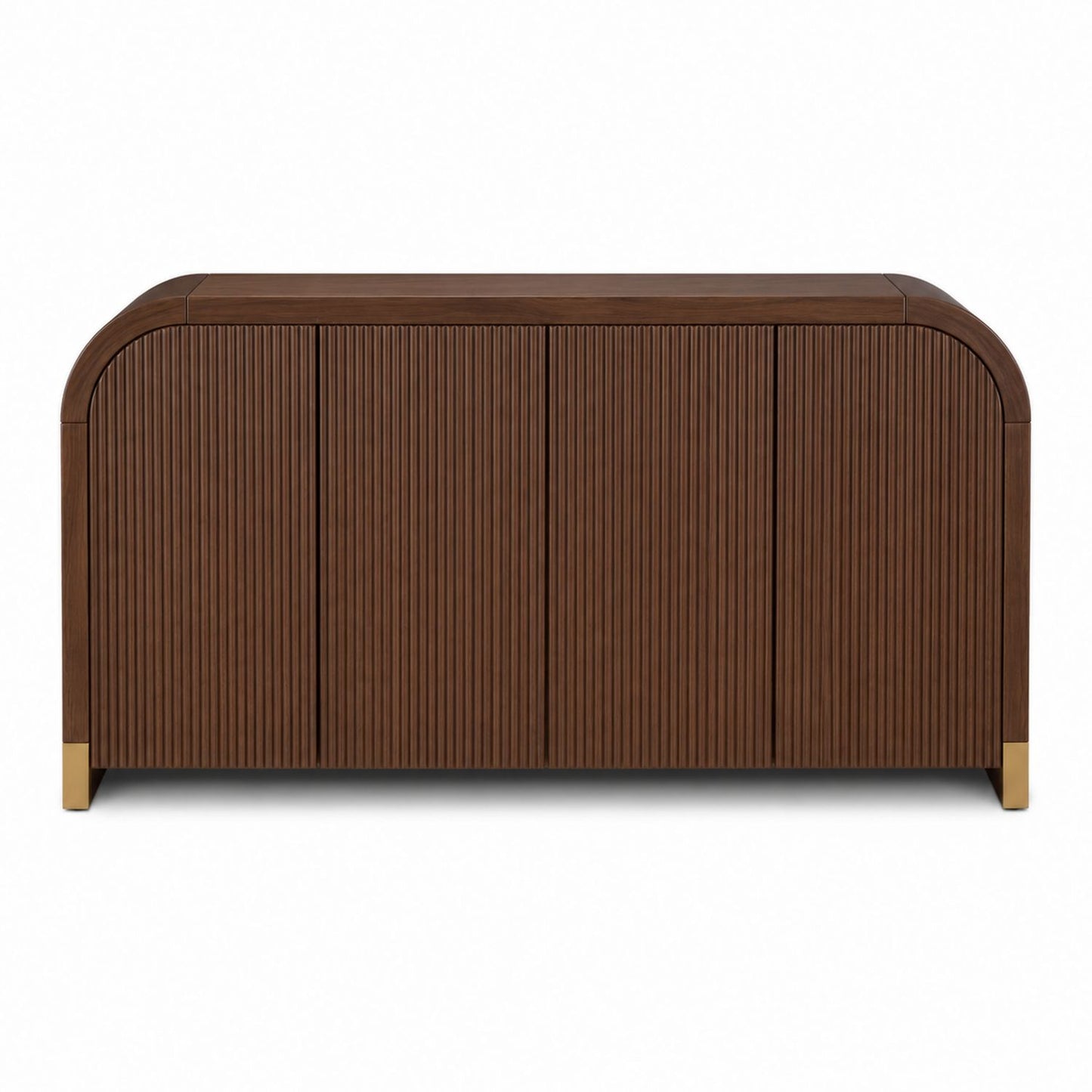 Wooden Sideboard Cabinet with Brass Accents