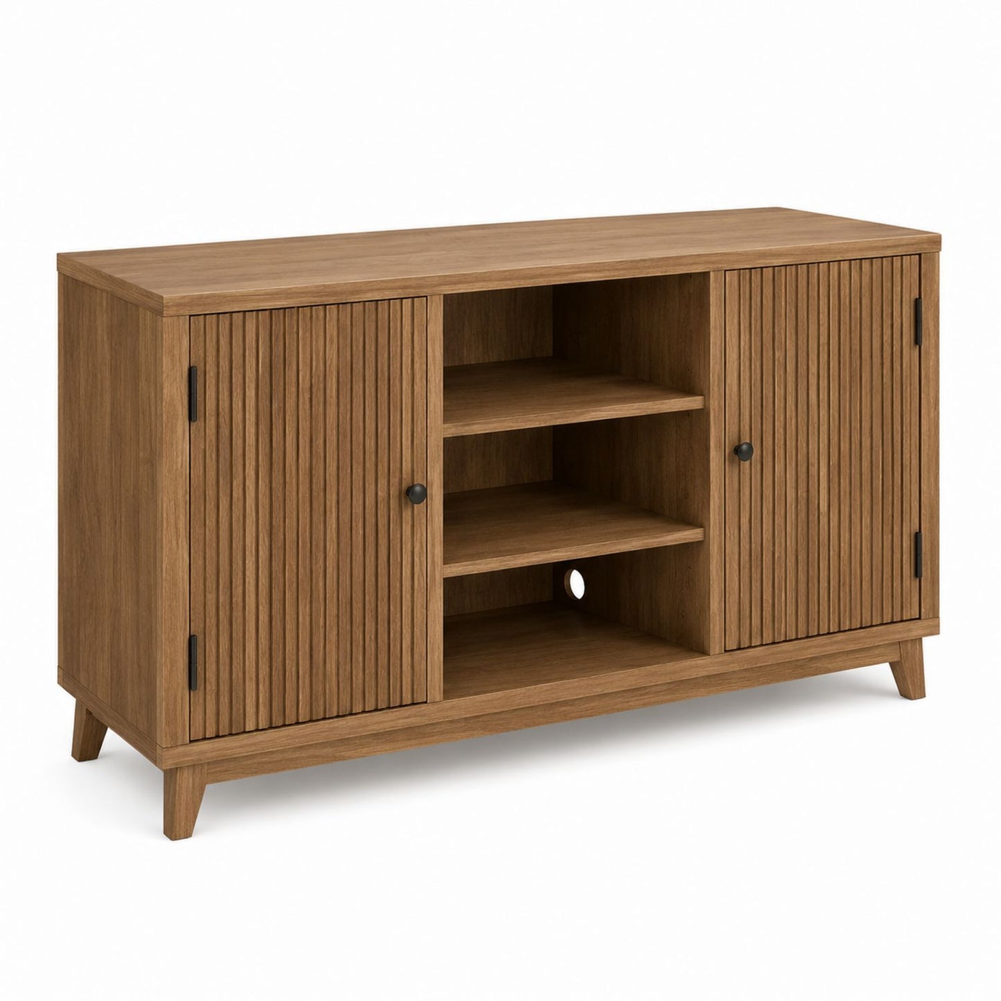 Wood TV Stand and Entertainment Center Oak Finish 152cm x 40cm x 76cm