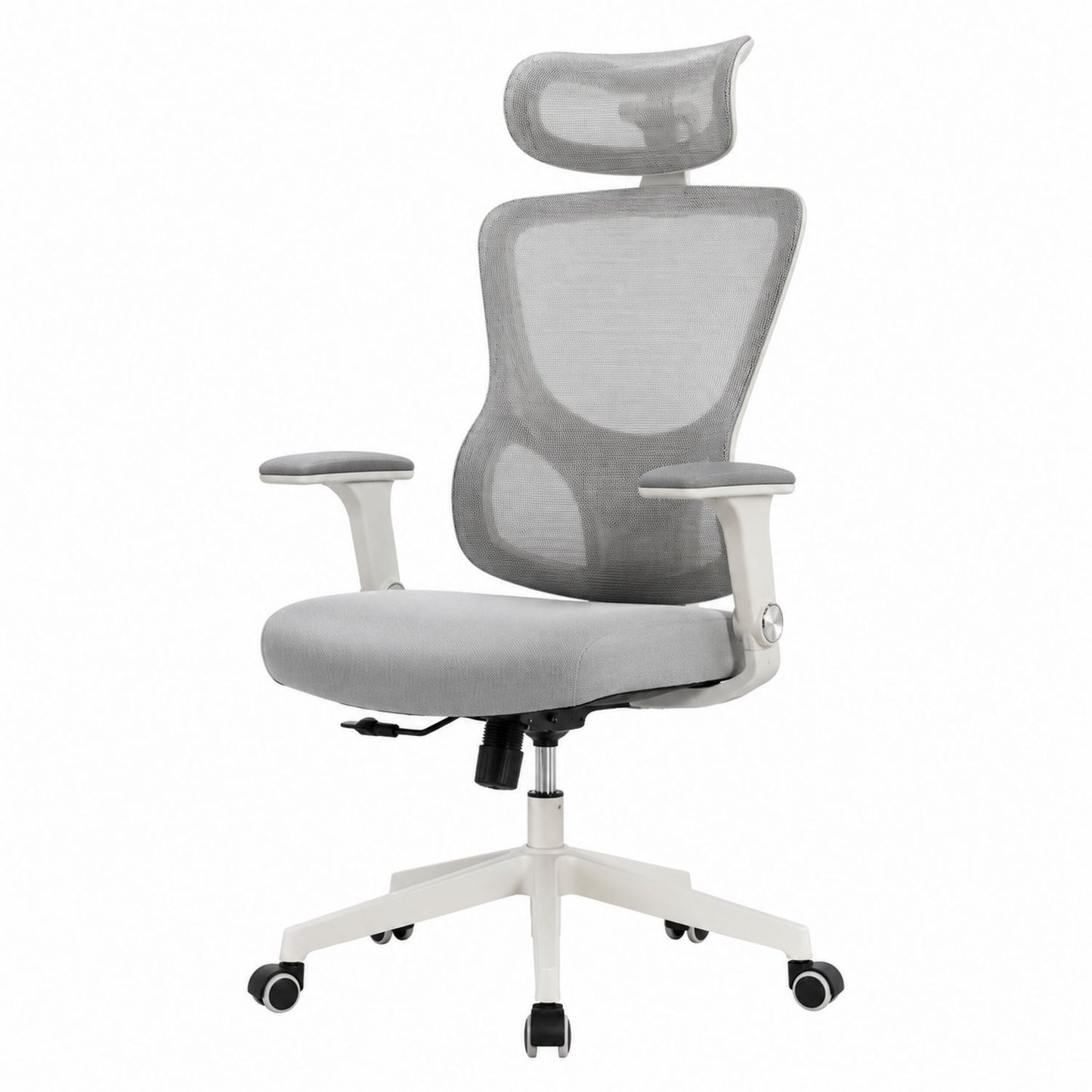 Light Gray Ergonomic Mesh Office Chair with Adjustable Armrests