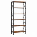 5-Tier Industrial Bookshelf Metal Frame and Engineered Wood Shelves Brown Black 180cm