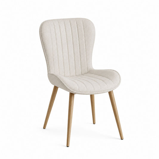Fabric Upholstered Dining Chair with Wood Legs