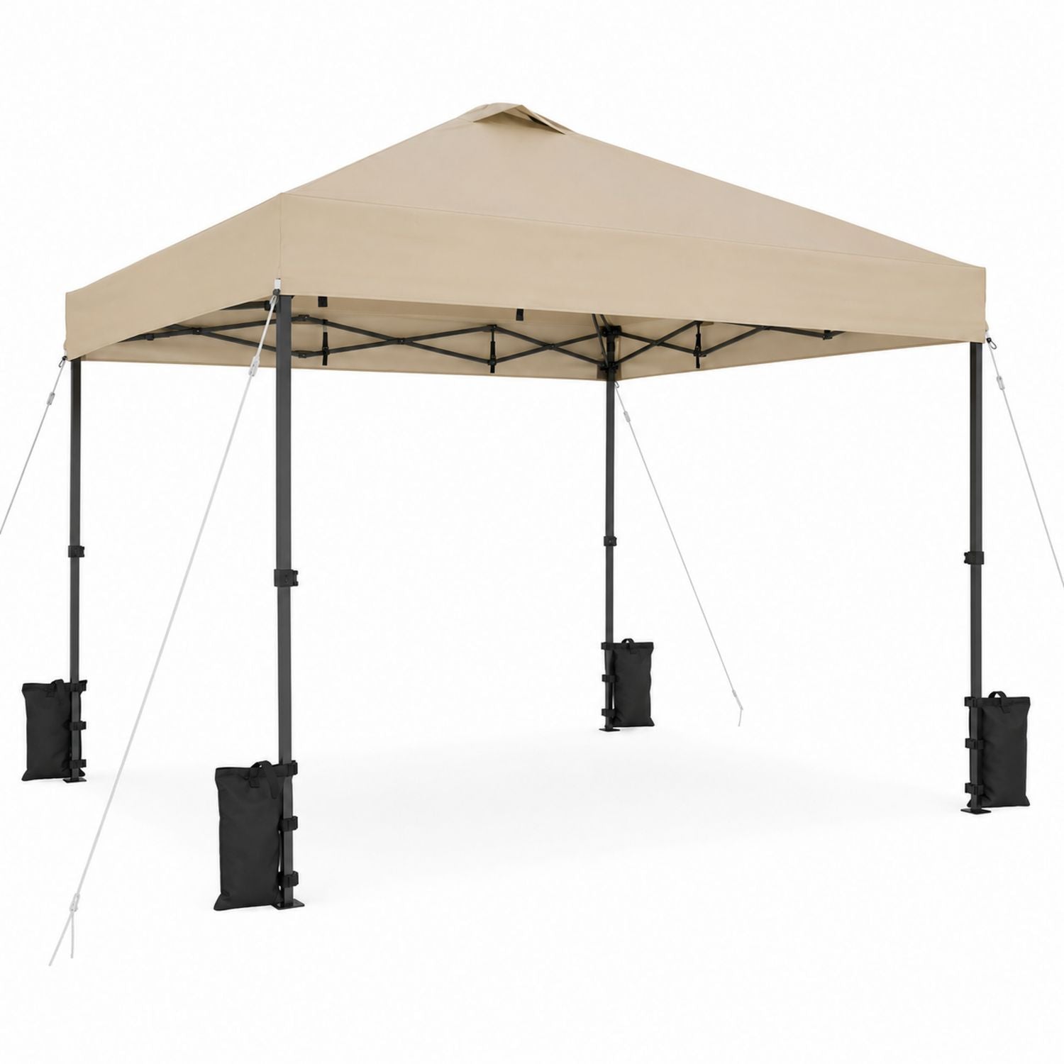 Beige Steel Frame Pop-Up Canopy Tent 3x3m