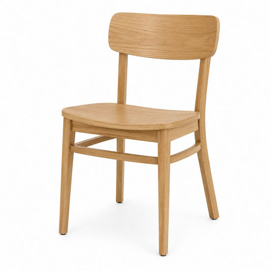 Solid Oak Dining Chair Natural Finish 80cm Height