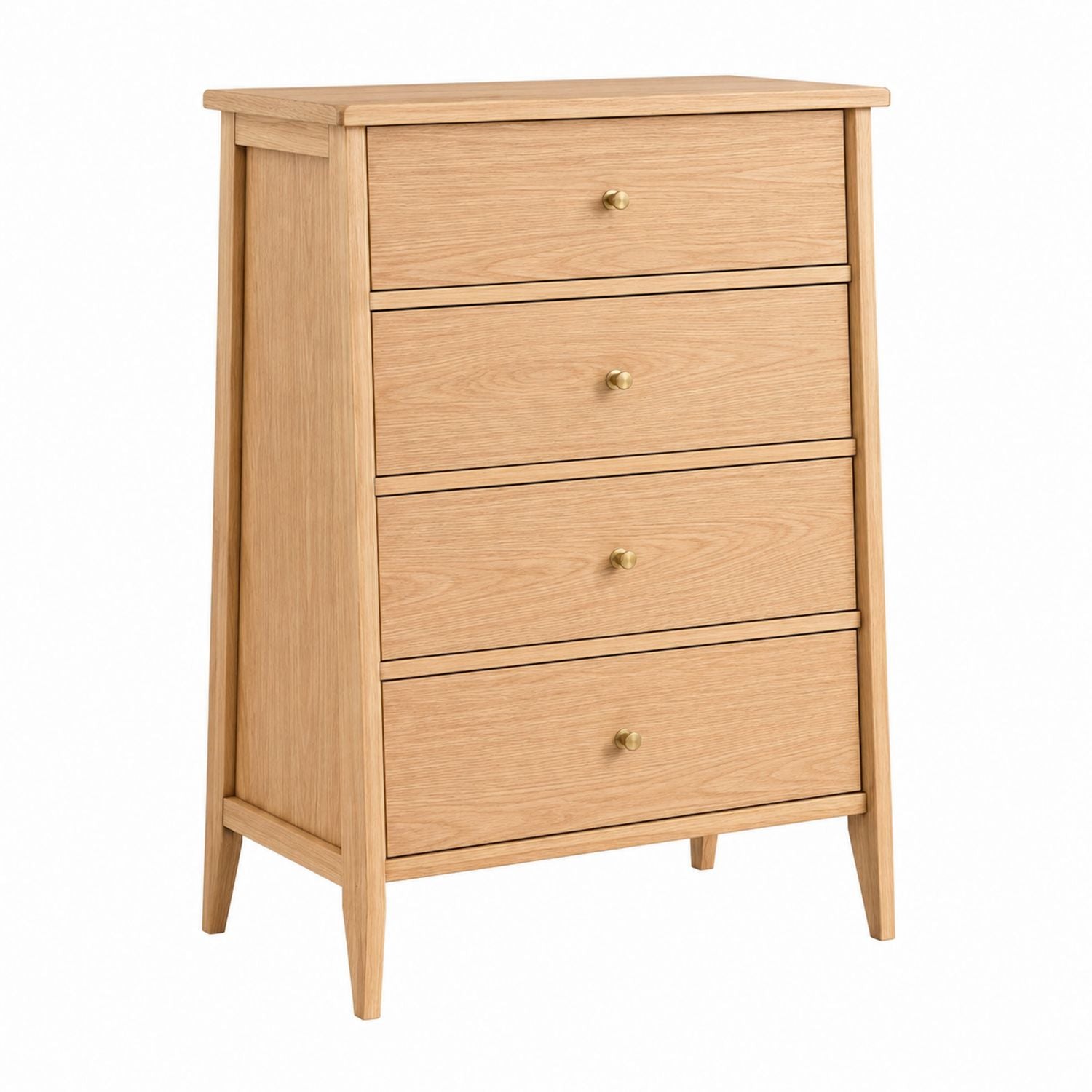 Oak Wood Dresser with 4 Drawers 90cm Height