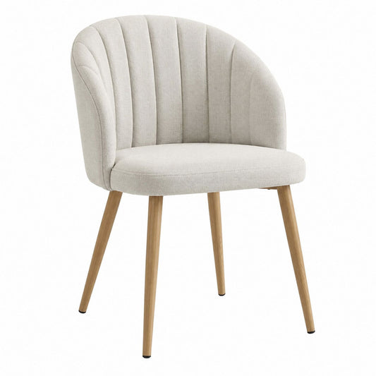 Linen Fabric Dining Chair with Oak Legs