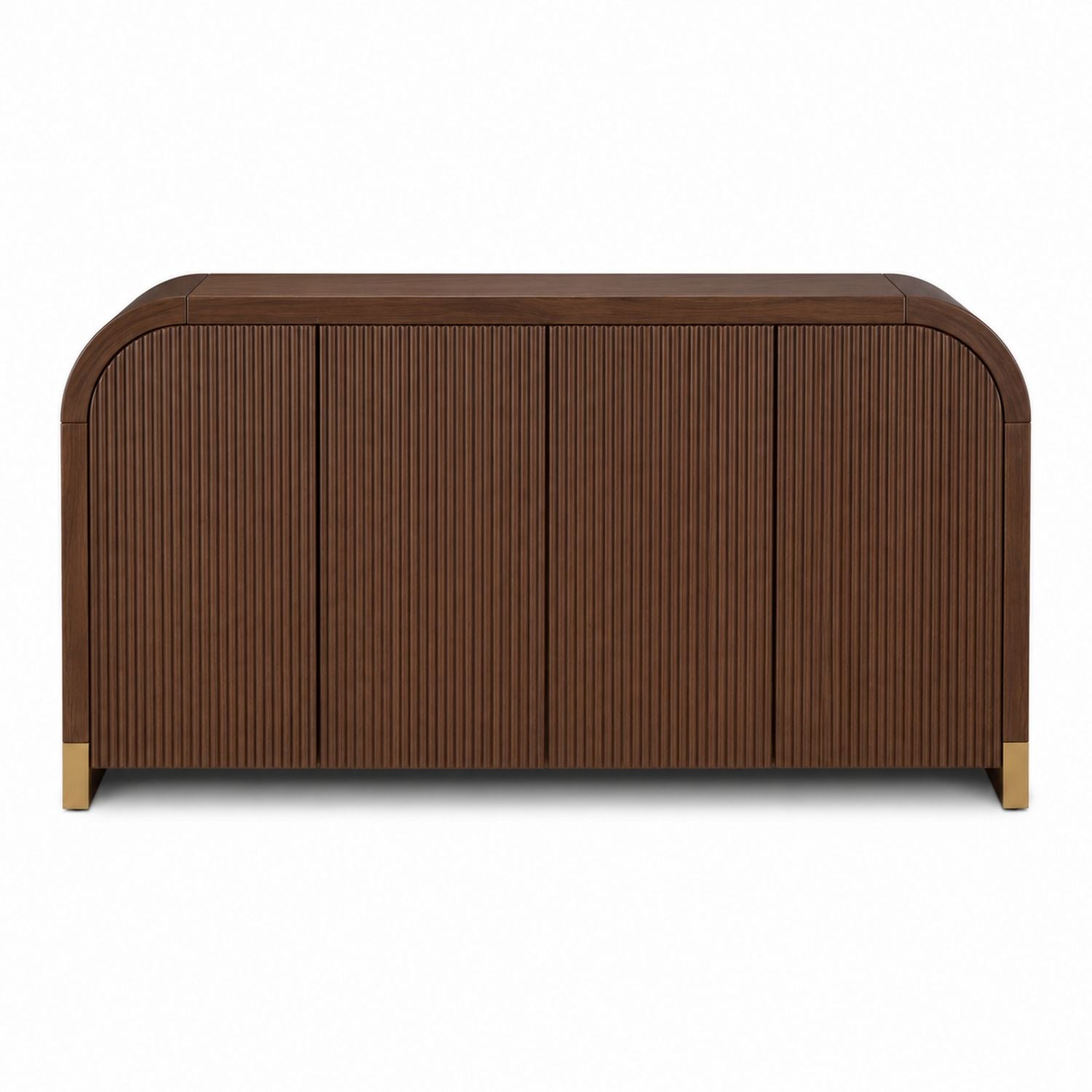 Wooden Sideboard Cabinet with Brass Accents