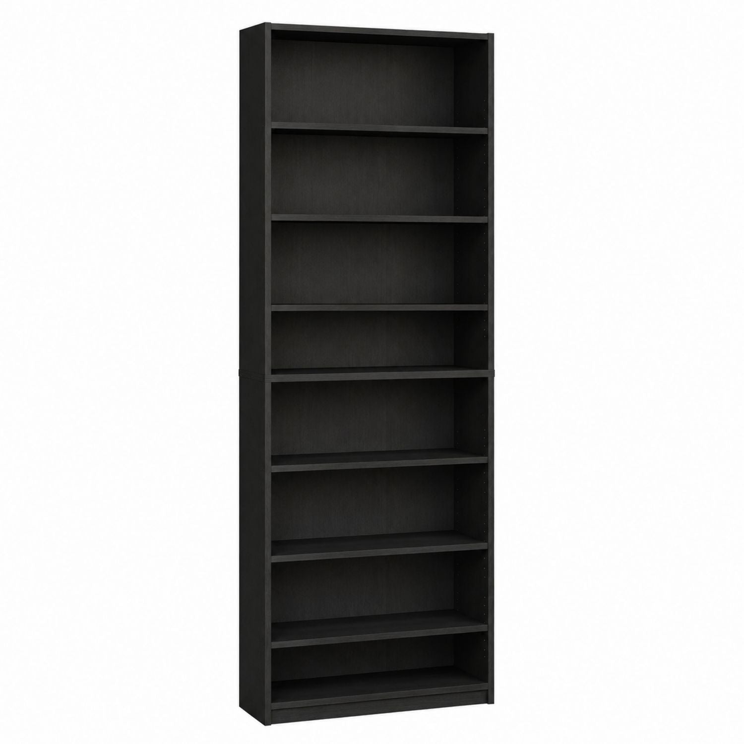 Black Wood Bookcase 7-Shelf Unit 180cm x 60cm x 30cm