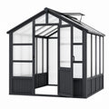 Aluminum Polycarbonate Greenhouse Black 250cm x 185cm x 209cm