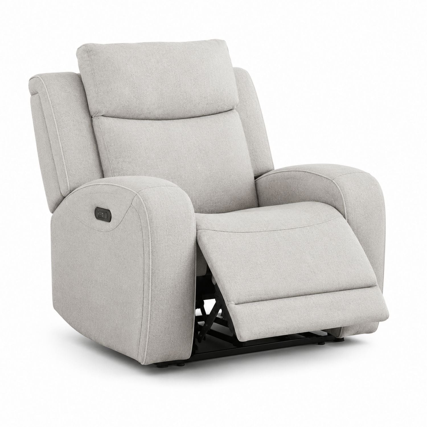 Fabric Recliner Chair with Adjustable Footrest, Gray