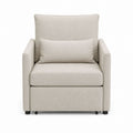 Beige Fabric Sleeper Sofa Chair with Cushions