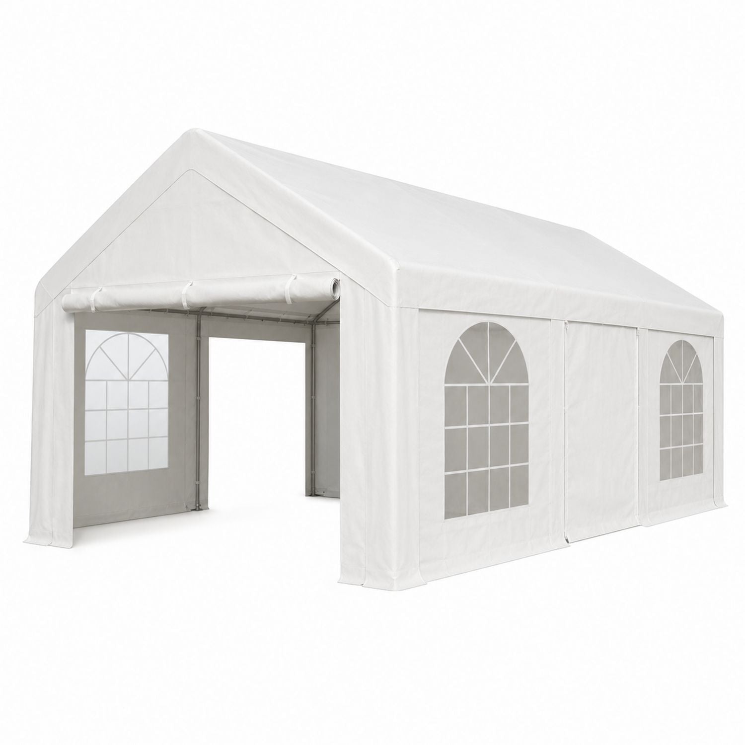 Outdoor Gazebo Party Tent Polyester Cover Steel Frame 6m x 3m White